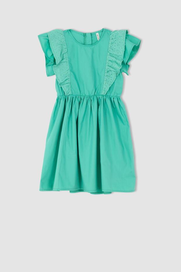 Girl's Short Sleeve Poplin Dress