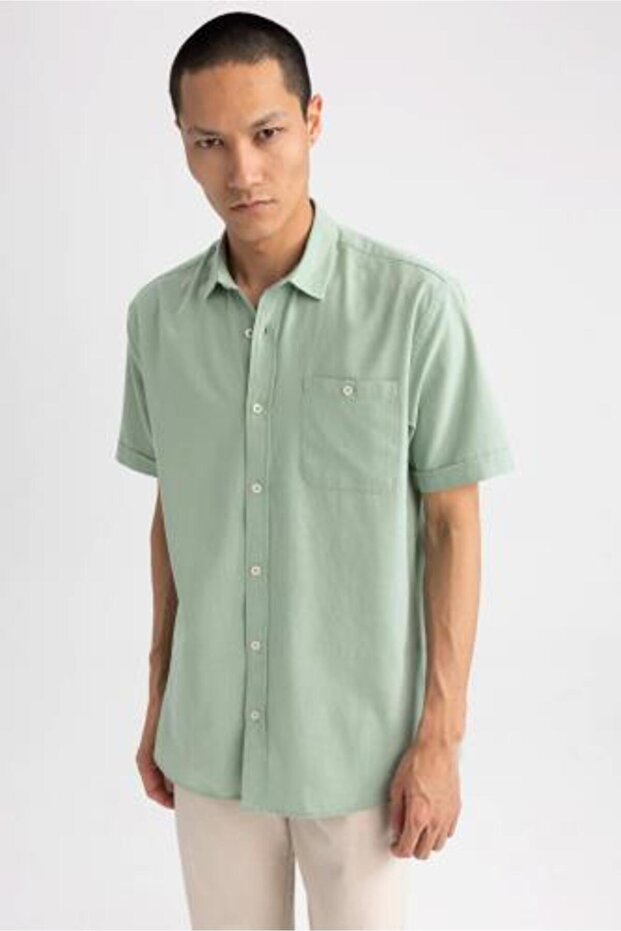 Regular Fit Polo Collar Short Sleeve 100% Cotton Shirt M9432az23sp