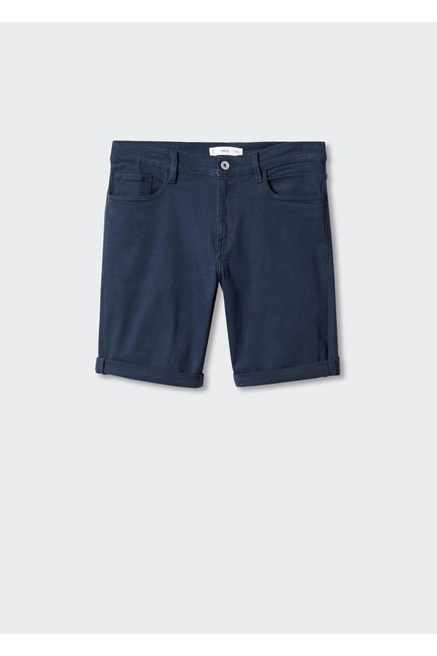 Slim fit kot bermuda şort - 3