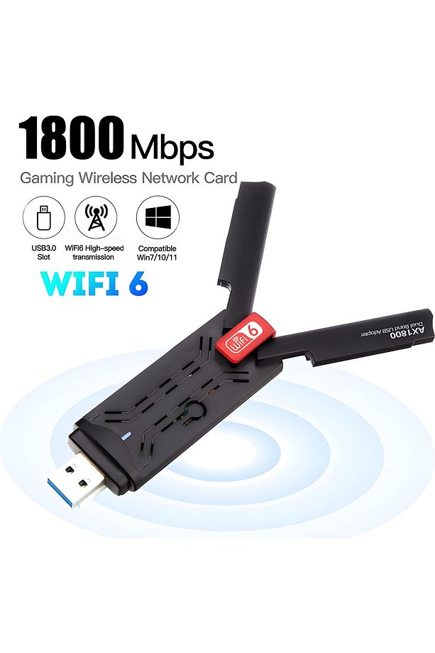 USB3.0 WiFi 6 AX1800Mbps Çift Bant 5Ghz/2.4Ghz Kablosuz Adaptörü MU-MIMO Windows 11/10/7 - 1