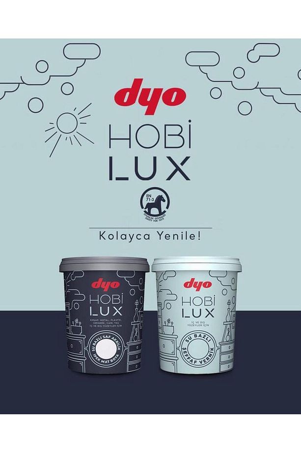 Hobilux Beyaz Su Bazlı Saf Akrilik 0,4 lt Hobi Boyası ( 0001 - Beyaz ) - 5