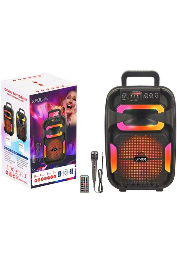 Led Işıklı Mikrofonlu Karaoke Hoparlör Kablosuz Bluetooth Speaker - 1