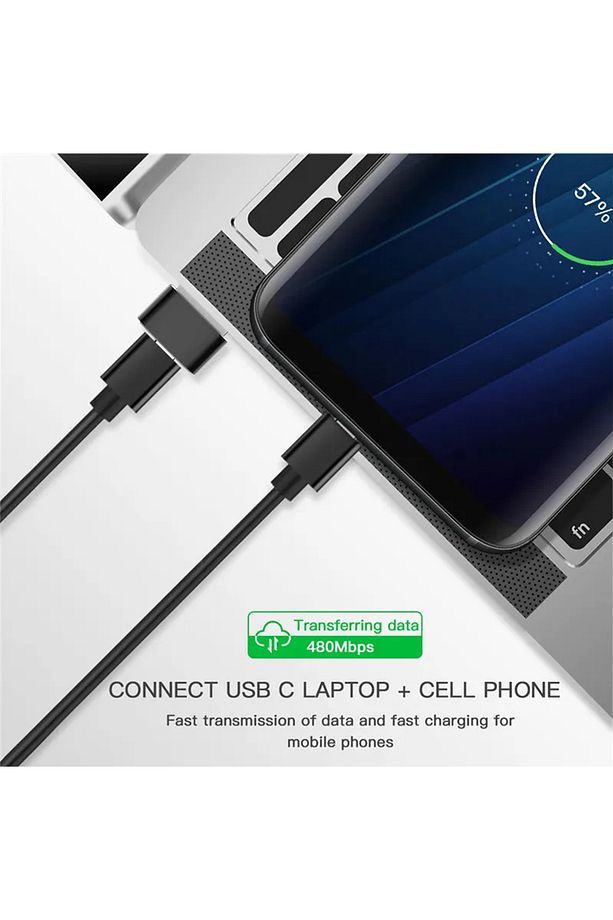 Usb A To Type C Dişi Adaptör Iphone 15 14 13 Samsung S23 S24 Otg Veri Şarj Dönüştürücü Siyah - 4