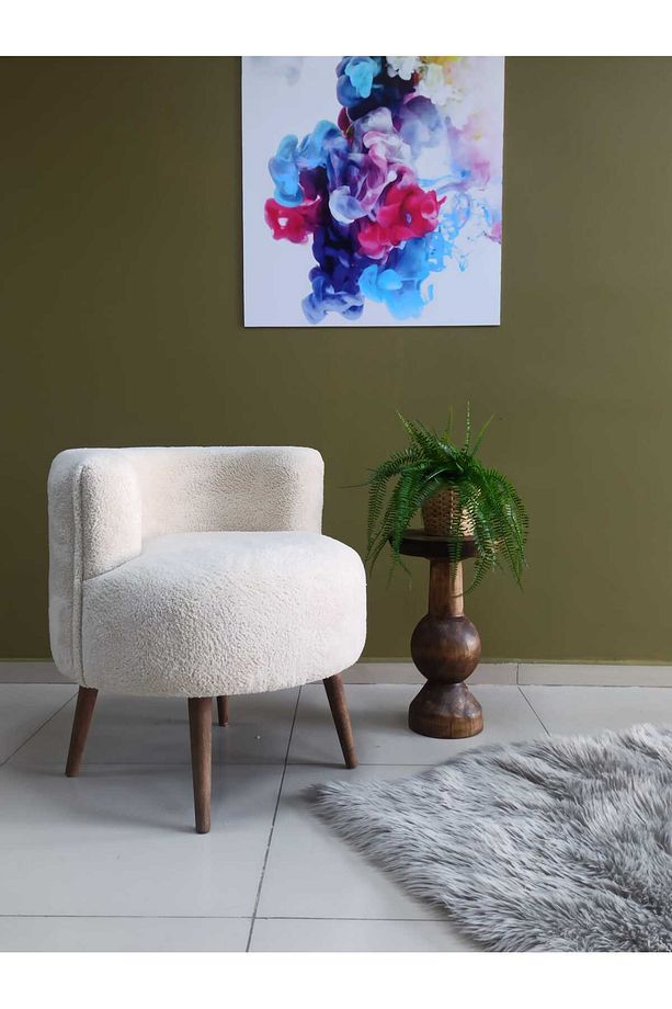 Çay Seti Tekli Koltuk, Berjer (SALON, BALKON, OFİS) Krem - 1