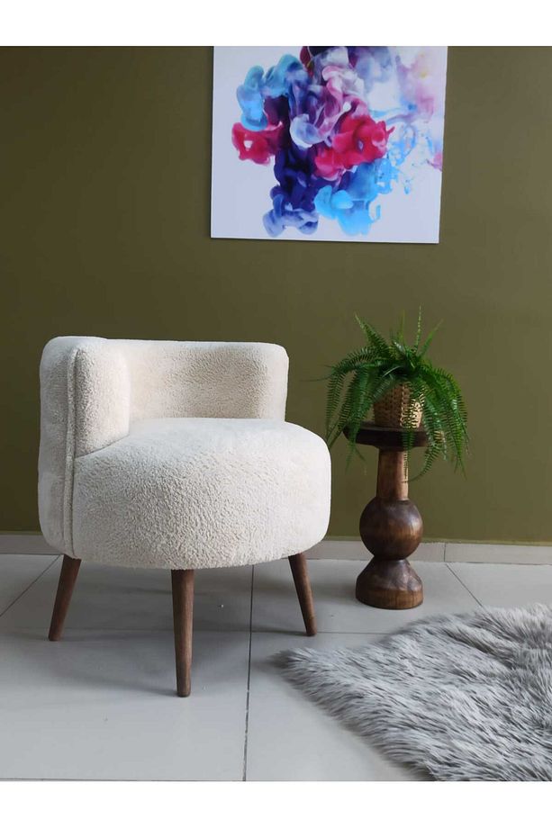 Çay Seti Tekli Koltuk, Berjer (SALON, BALKON, OFİS) Krem - 2