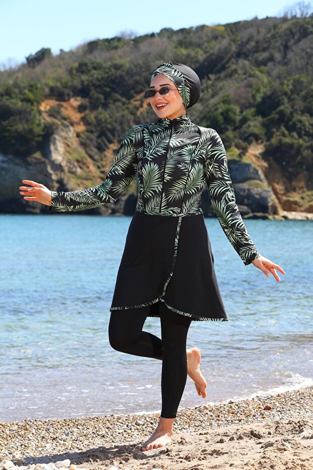 Pareo Model Design Closed Hijab Swimsuit with Tights 22922294