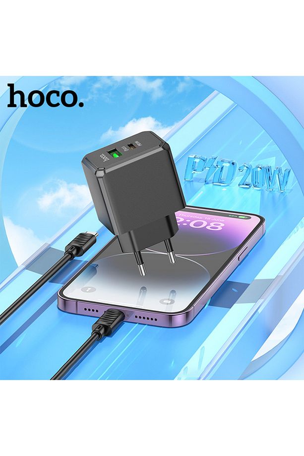 CS14A Ocean PD20W+QC3.0  Girişli Hızlı Şarj Başlığı Ve Type-C To iPhone Lightning Kablo - 5