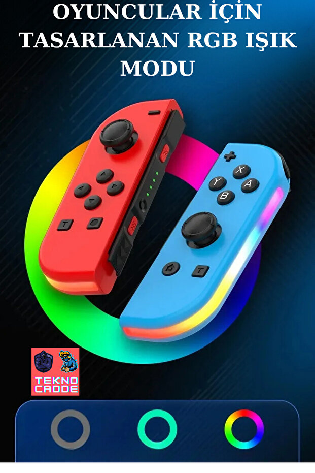 Switch/Switch Oled Yüksek Kapasite Titreşimli RGB Işıklı Joy-Con Oyun Kolu - 6
