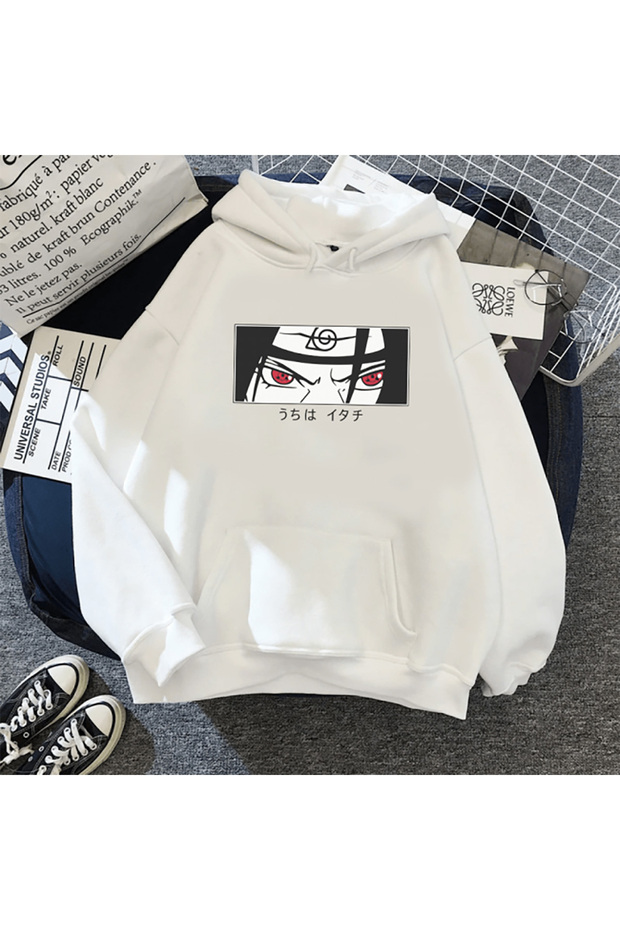 Naruto Uchiha İtachi Sharingan Eyes Hooded Sweatshirt