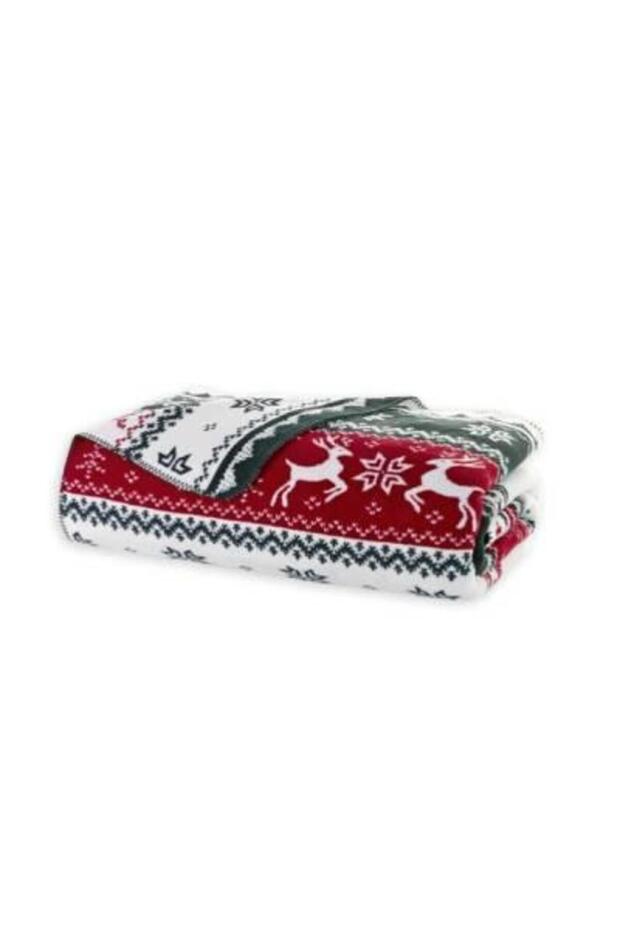 Istanbul Single Snowy Green Cotton Blanket - Good Night