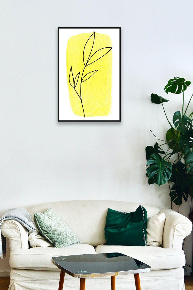 Brush Trace Flower Frame Look Wood Painting Model, Stylish, Decorative Home, Office Wall Decoration
