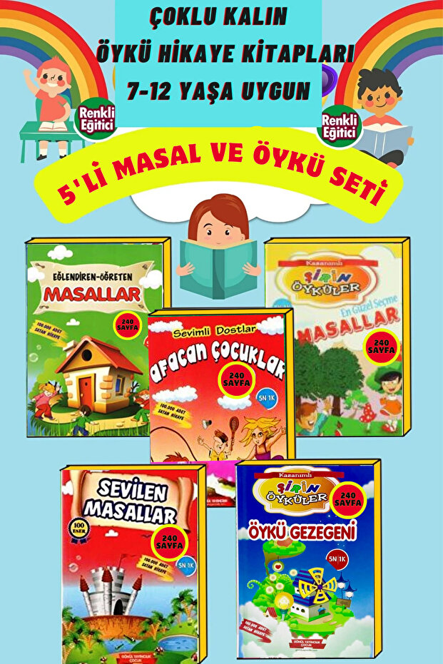 Hikayeler Tatlımı Tatlı 5'li Kalın Ciltli Kitap Seti