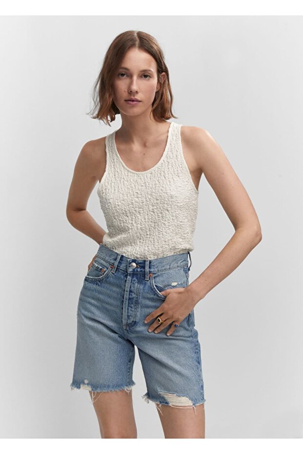 Tkana pamučna bluza - 1