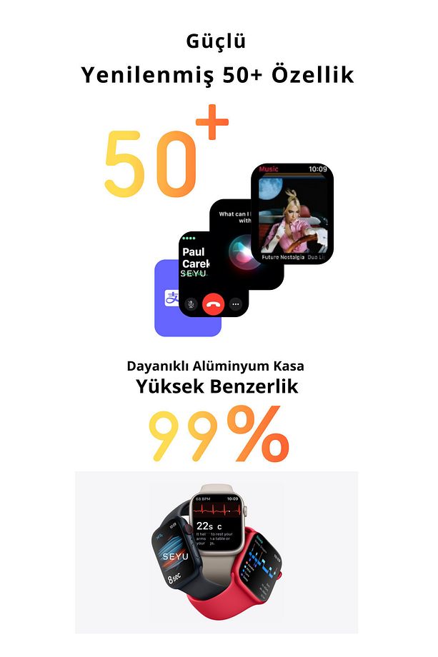 Watch S9 Pro Akıllı Saat Iphone Ve Android Tüm Telefonlara Uyumlu smartwatch - 3