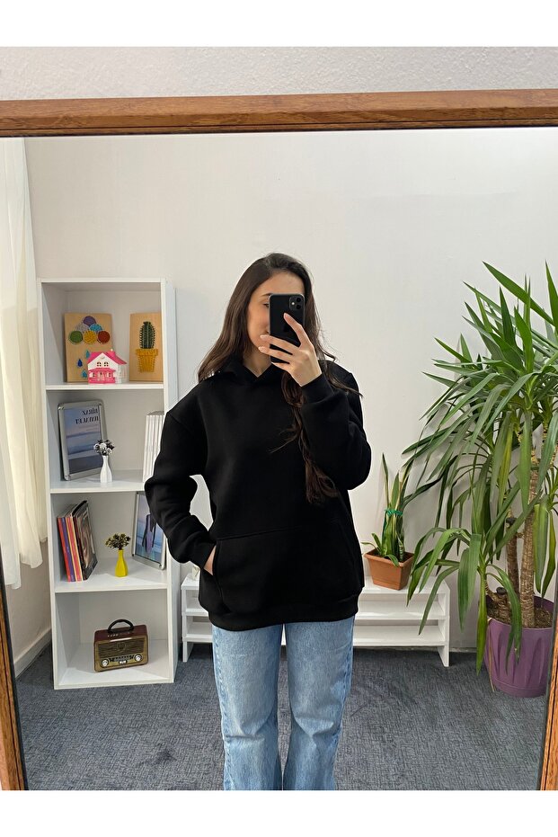 HİLLA Kadın Kapüşonlu Sweatshirt - 6
