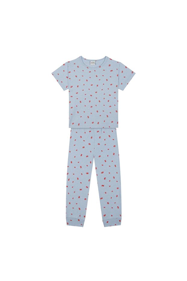 Yengeç Ailesi Kısa Kollu Pijama Takımı - 1