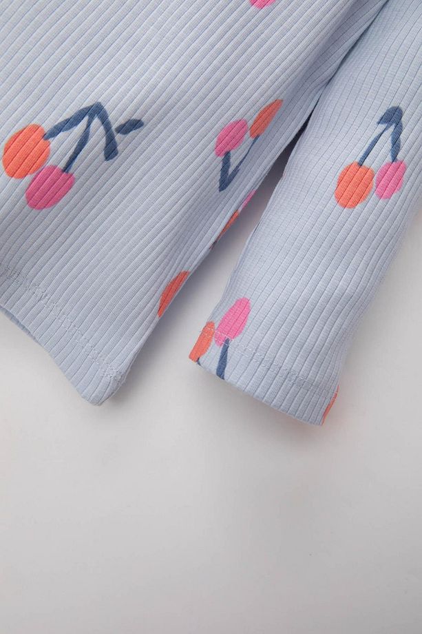Kız Bebek Meyve Desenli Uzun Kollu Fitilli Kaşkorse Pijama Takımı A9480a524sp - 4