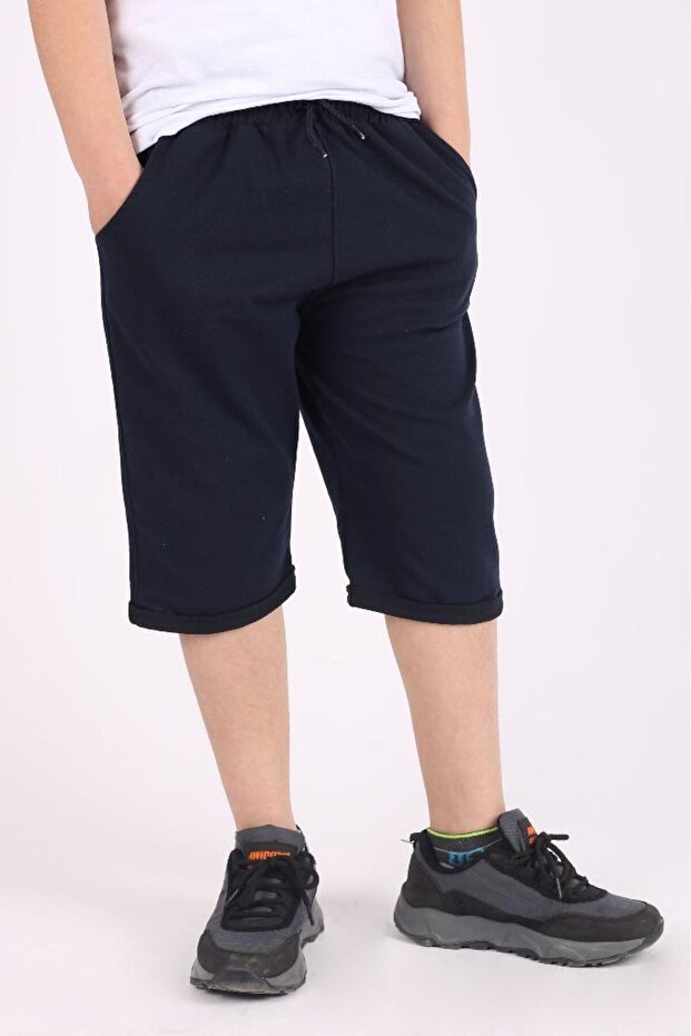 Erkek Çocuk Basic Double Paça Cepli Şort Kapri - 4