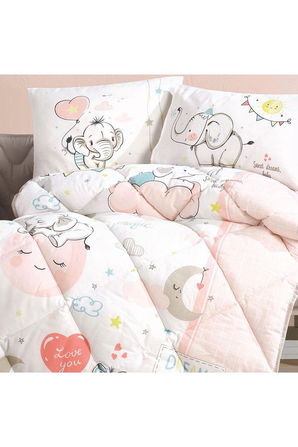 Ranforce 100% Pamuk  Bebek Uyku Seti Sweet Dreams Pudra V1 - 3
