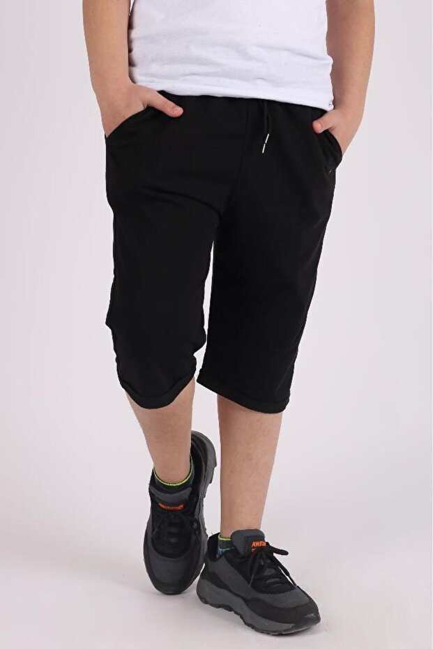 Erkek Çocuk Basic Double Paça Cepli Şort Kapri - 1