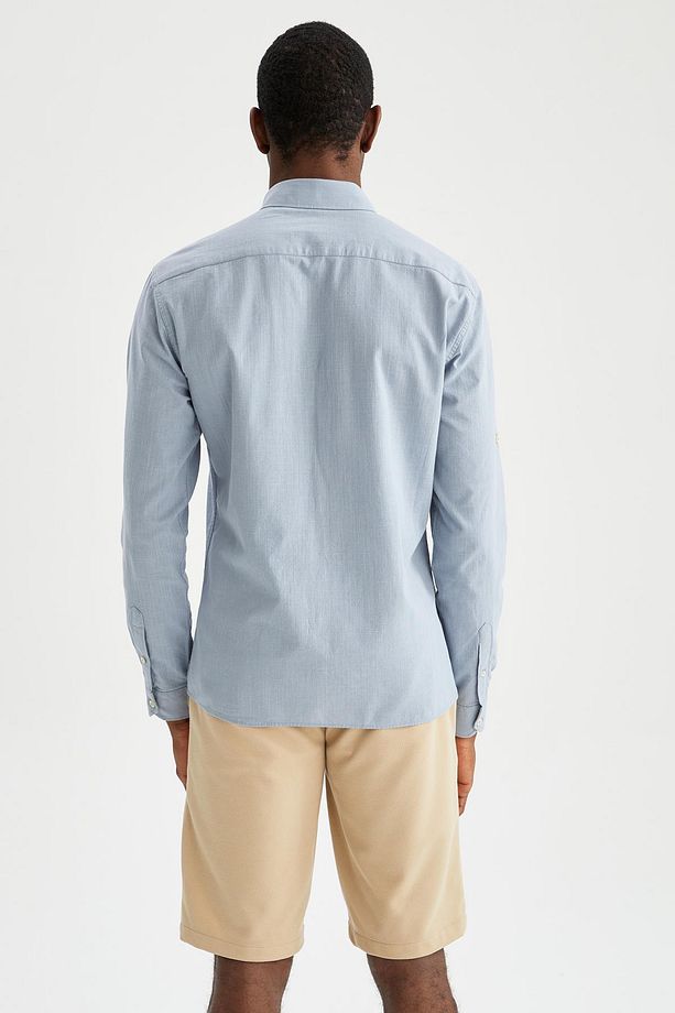 Slim Fit Uzun Kollu %100 Pamuk Gömlek M7180az22sp - 5