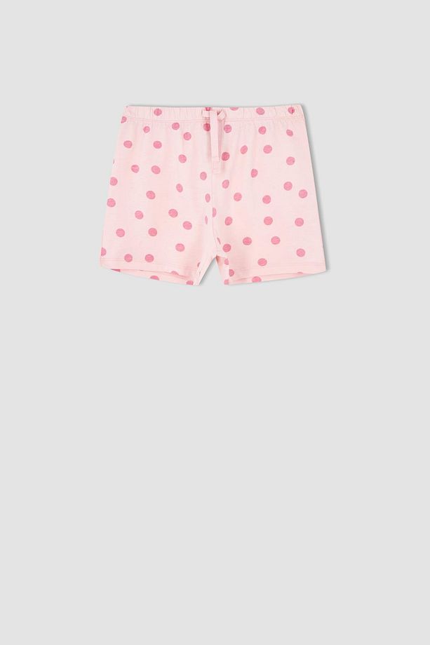 Kız Çocuk Pamuklu Kısa Kollu Şort Pijama Takım - 3