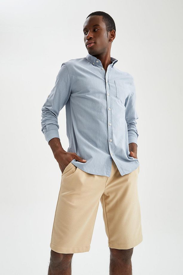 Slim Fit Uzun Kollu %100 Pamuk Gömlek M7180az22sp - 3