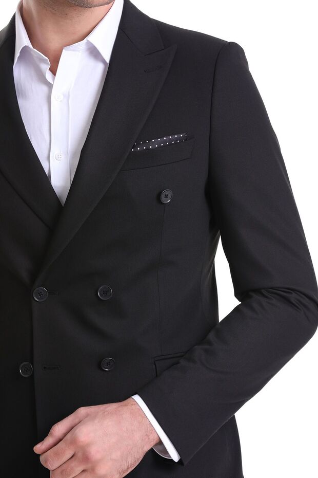 Hatemoğlu Siyah Puantiyeli Tek Mendil - 4