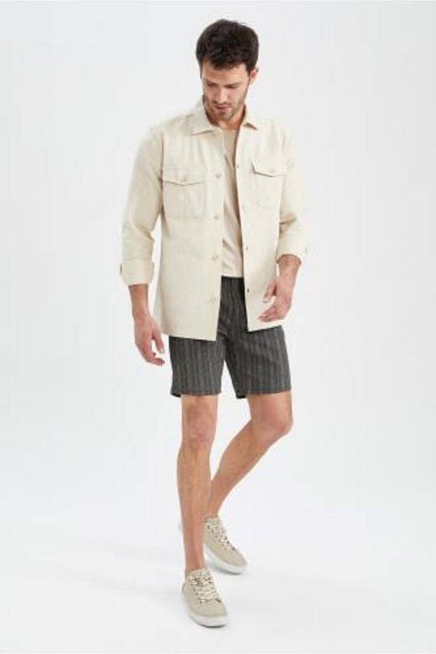 Slim Fit Ekose Desenli Şort Y1236az22sm - 5
