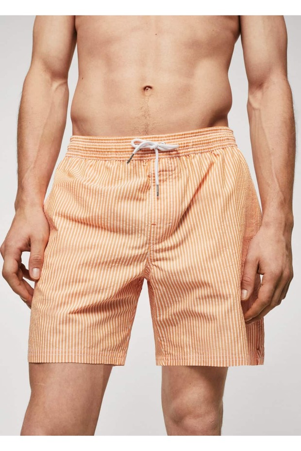 Man/ Seersucker Çizgili Mayo - 7