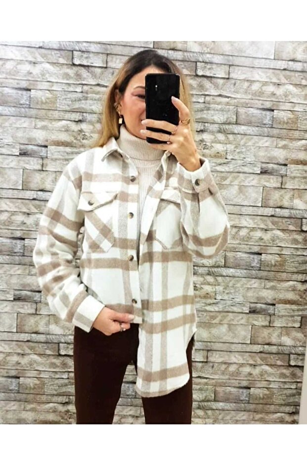 ekose gömlek tunik - 1