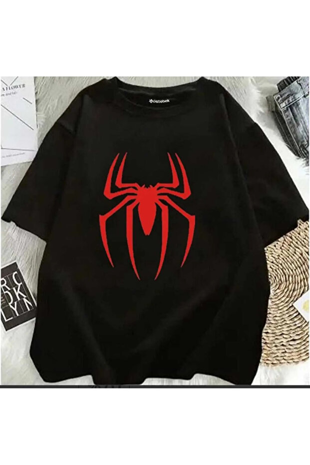 تيشيرت أسود أساسي كبير الحجم - 1