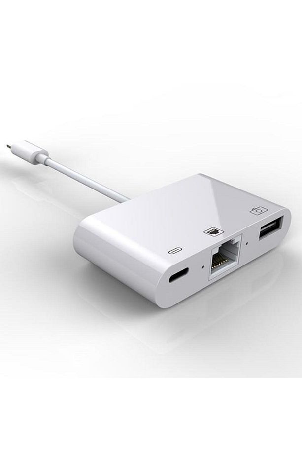 3in1 İpad İphone Ethernet RJ45 Usb Kamera Adaptörü İphone rj45 Dönüştürücü İphone Usb Okuyucu - 2