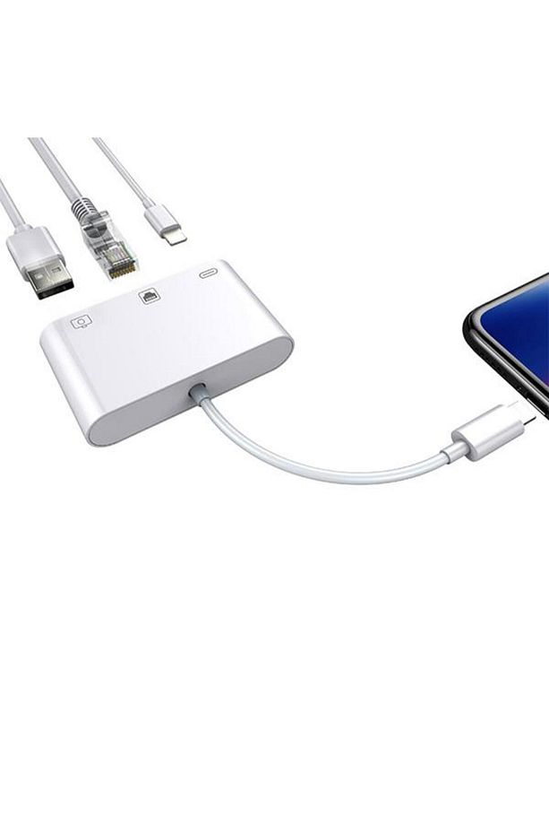 3in1 İpad İphone Ethernet RJ45 Usb Kamera Adaptörü İphone rj45 Dönüştürücü İphone Usb Okuyucu - 4