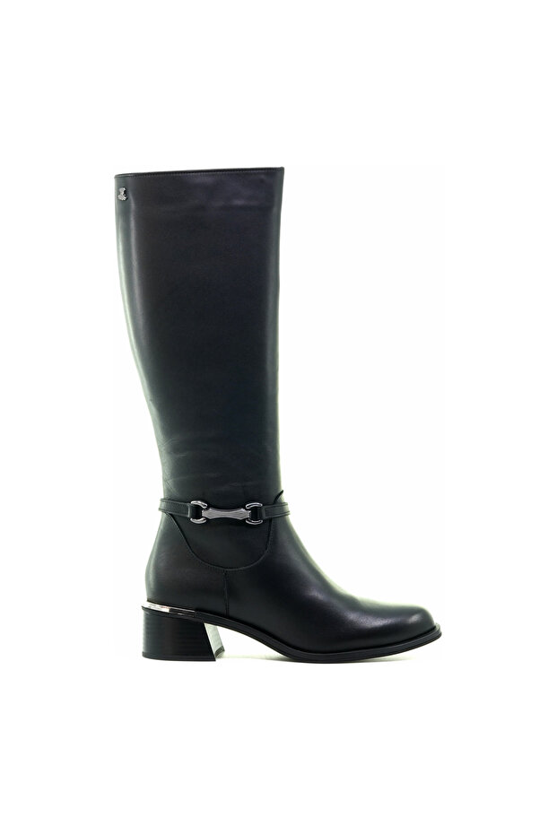 VENUS WOMEN GENUINE LEATHER HEELED DAILY BOOTS (36-40) 23K2352401K Z BLACK