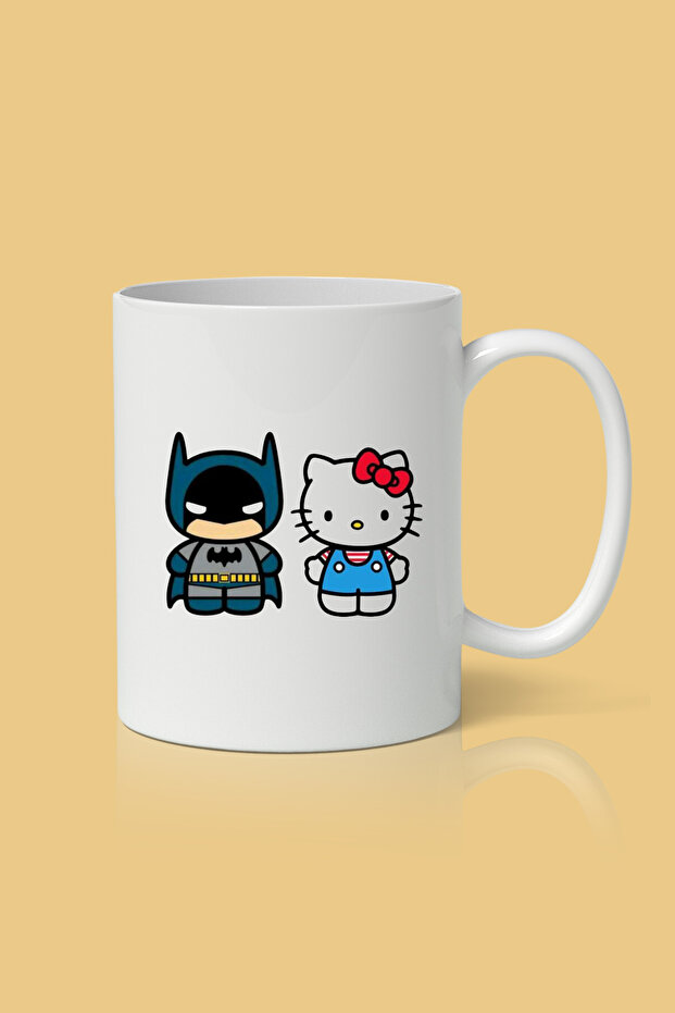 Batman - Hello Kitty Baskılı Kupa Bardak - 1