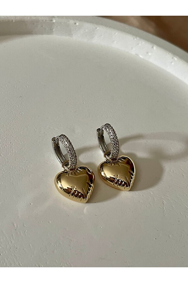 حلق على شكل قلب - تصميم متدلي - 2