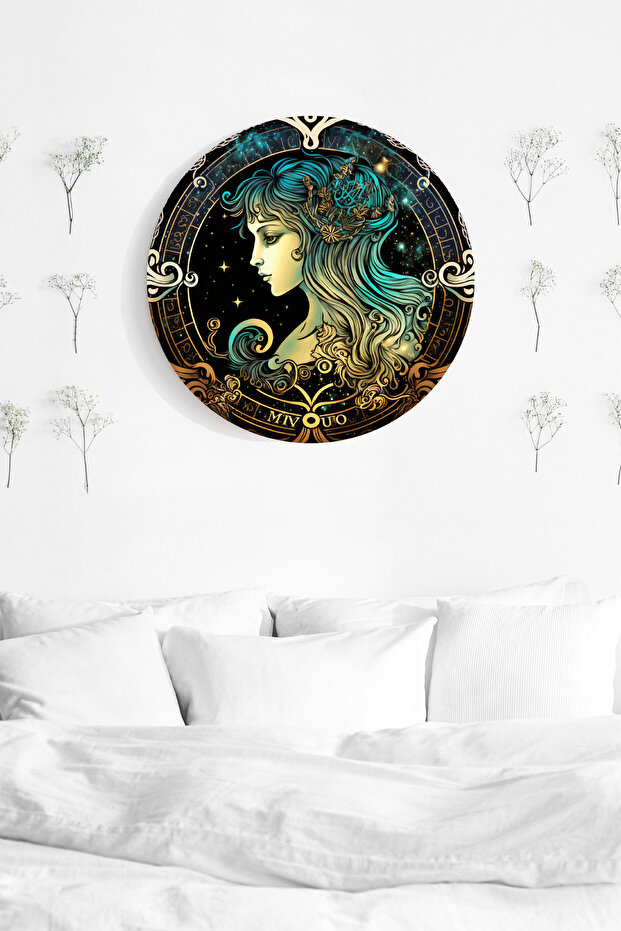 Virgo Zodiac Astrology Mdf Wood Wall Art, Office Decorative Ornament