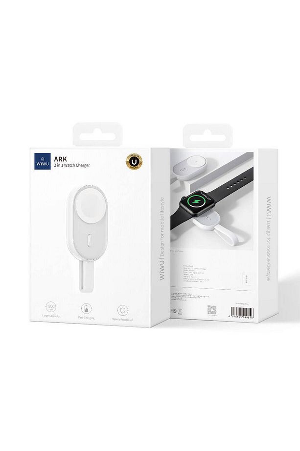 Akıllı Saat Mini Wireless Powerbank Wiwu Wi-M20 Ark Serisi 1200mAh 2.5W Beyaz - 5
