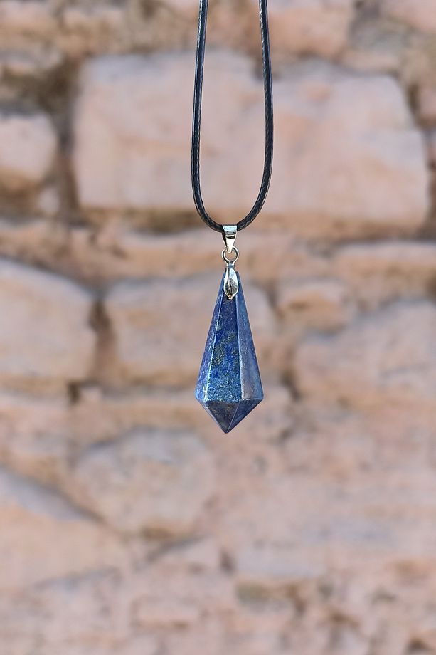 Lapis Taşı Pandül Kolye Ucu (Deri İp Hediyelidir) - 3