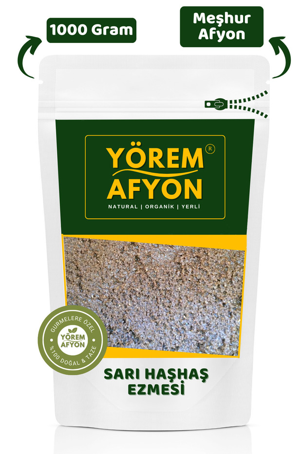 Meşhur Afyon Yöresnden Coğrafi Tescilli Ezilerek Kavrulmuş Sarı Haşhaş Ezmesi (KAHVALTILIK) | 1000gr - 1