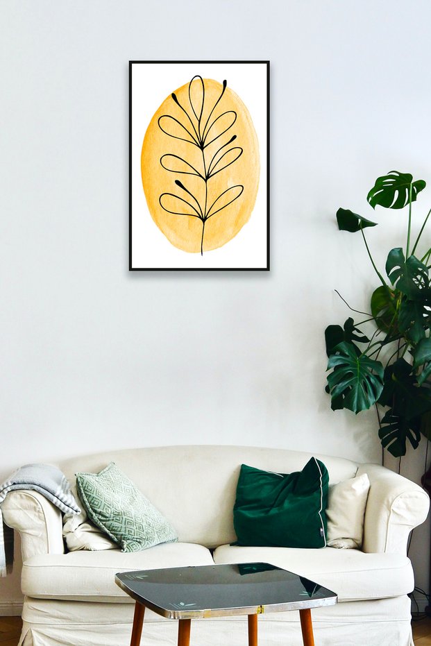 Brush Trace Flower Frame Look Wood Painting Model, Stylish, Decorative Home, Office Wall Decoration