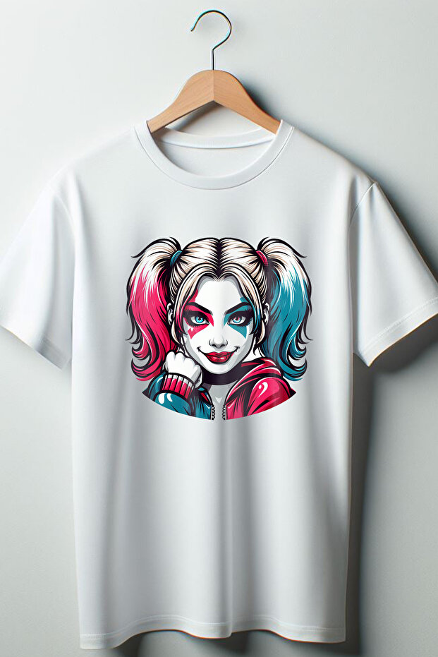 Printed White Oversize Crew Neck Tshirt