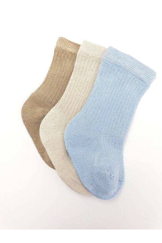 3 Çift Bebek Çorap Dikişsiz - Bambu Çorap - 3