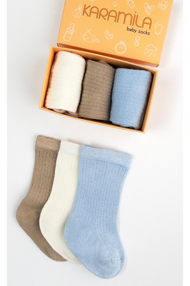 3 Çift Bebek Çorap Dikişsiz - Bambu Çorap - 4