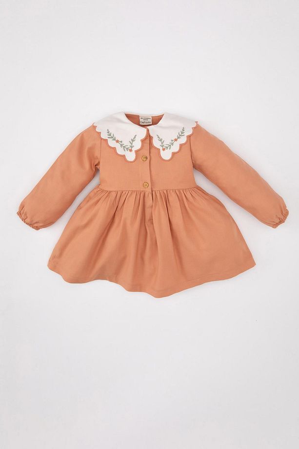 Kız Bebek Uzun Kollu Twill Elbise C0542a524sp - 1