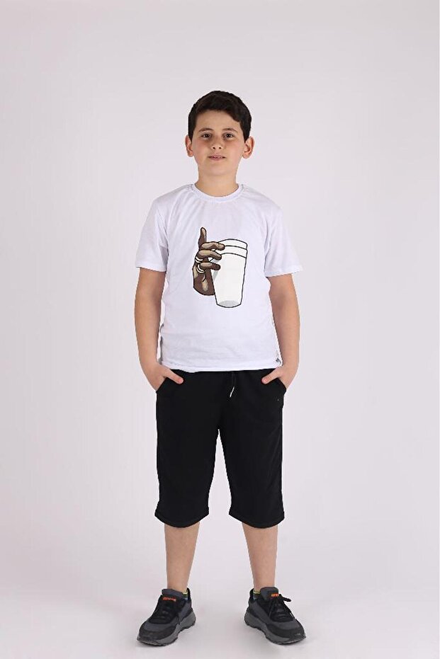 Erkek Çocuk Basic Double Paça Cepli Şort Kapri - 5