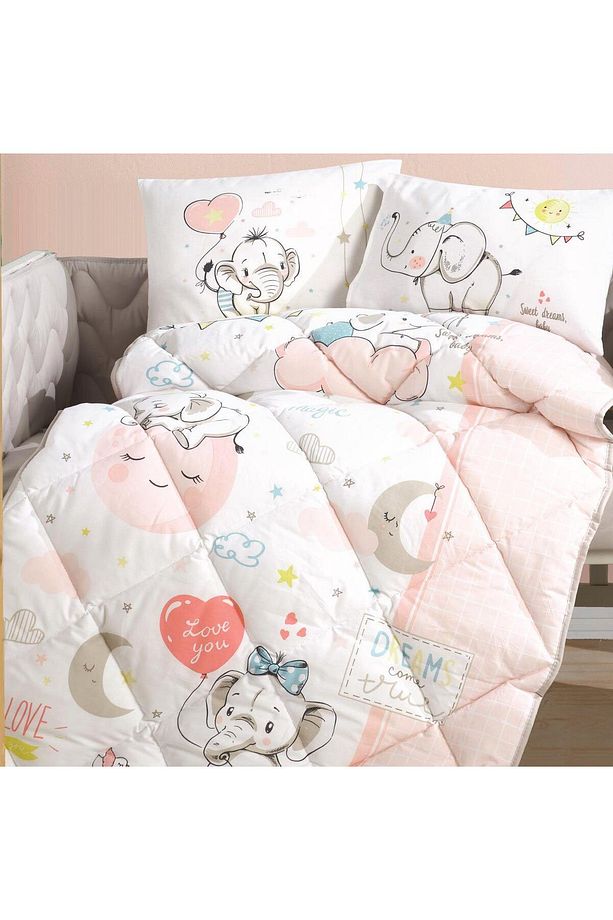 Ranforce 100% Pamuk  Bebek Uyku Seti Sweet Dreams Pudra V1 - 2