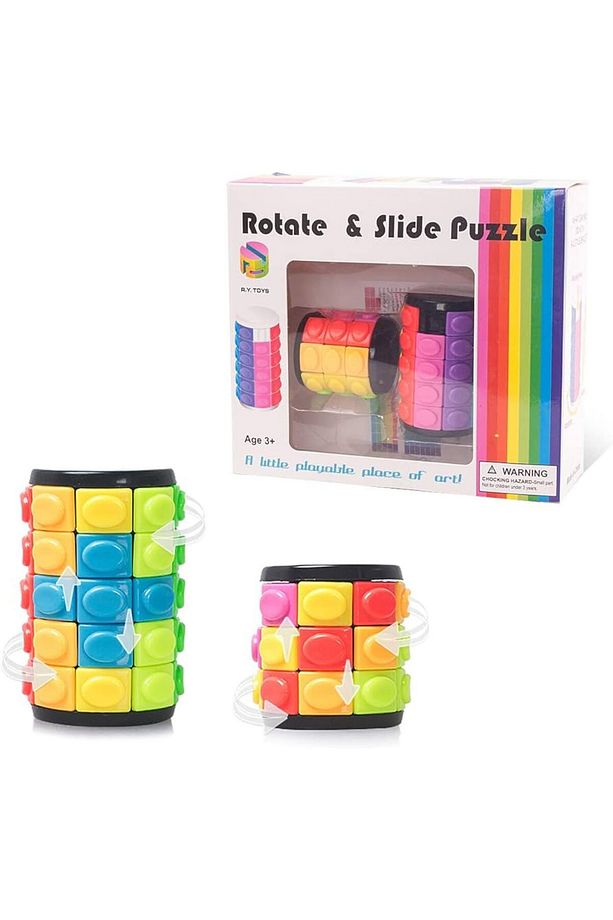 Silindir Zeka Küpü- Rotate Slide Puzzle- 3 Ve 5 Katmanlı (2Lİ) - 1