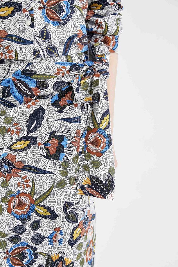 A Kesim Desenli Normal Bel Midi Poplin %100 Pamuk Etek Y0178az22sm - 7